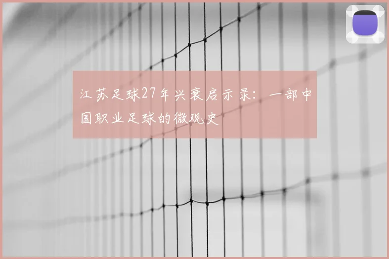 江苏足球27年兴衰启示录:一部中国职业足球的微观史